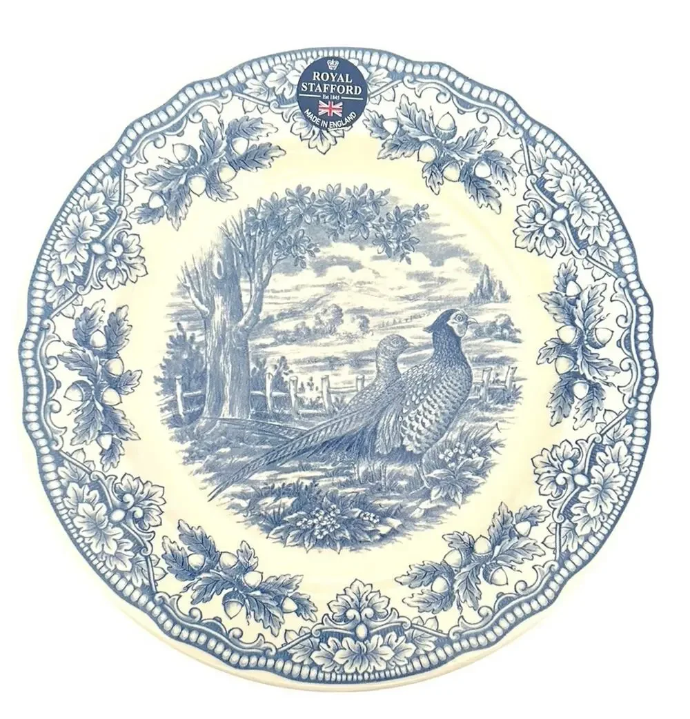 Set of 4 Royal Stafford Blue Pair of Pheasants 10 1/2